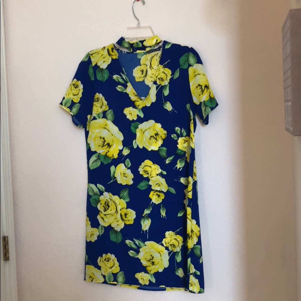 Floral yellow and blue dress